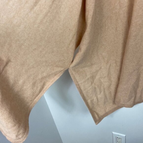 NEW Nordstrom 100% Cashmere Ruana Beige Tan Open Front Cardigan Pockets Minimal - Picture 8 of 13